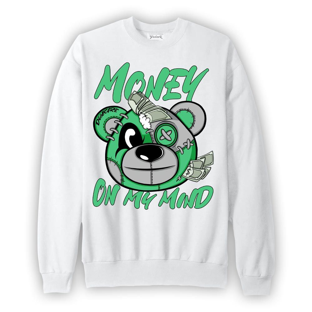 Sweatshirt To match Black Green Glow 3s Sweatshirt - Money On My Mind Bear Graphic 2904 NCMD