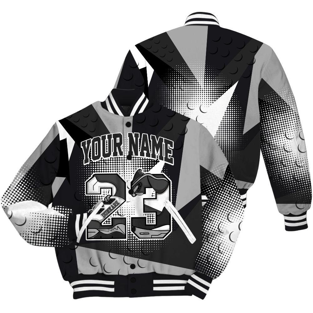 Varsity Jacket To Match White Thunder 4s Shirt, Poly Custom Name Number 23 5s All Over Print
