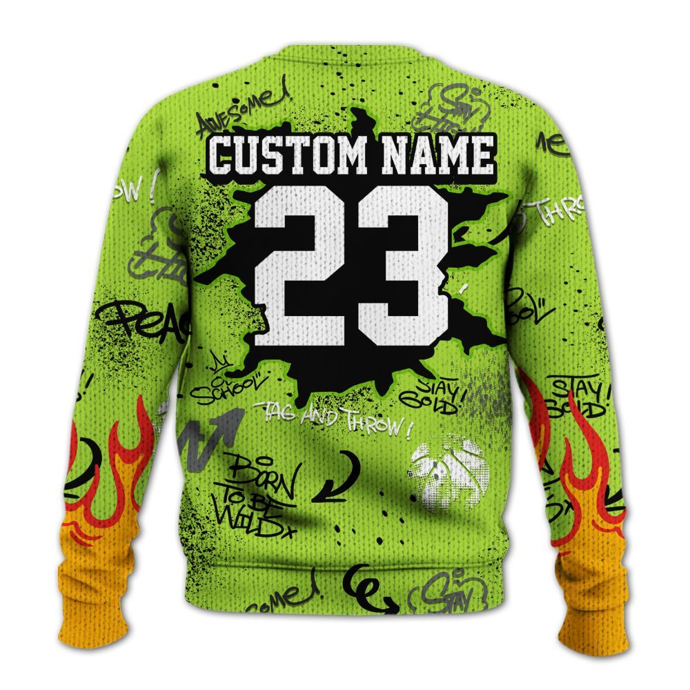 Knitted Sweater To Match Air Max 95 Neon - Number 23 Basketball Bear Custom Name