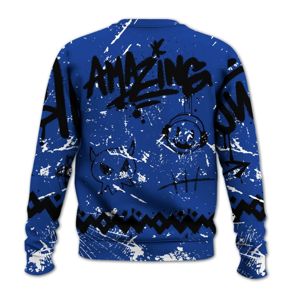 Sweatshirt To Match Air Foamposite One Royal - Friday Sneaker Crayon All Over Print