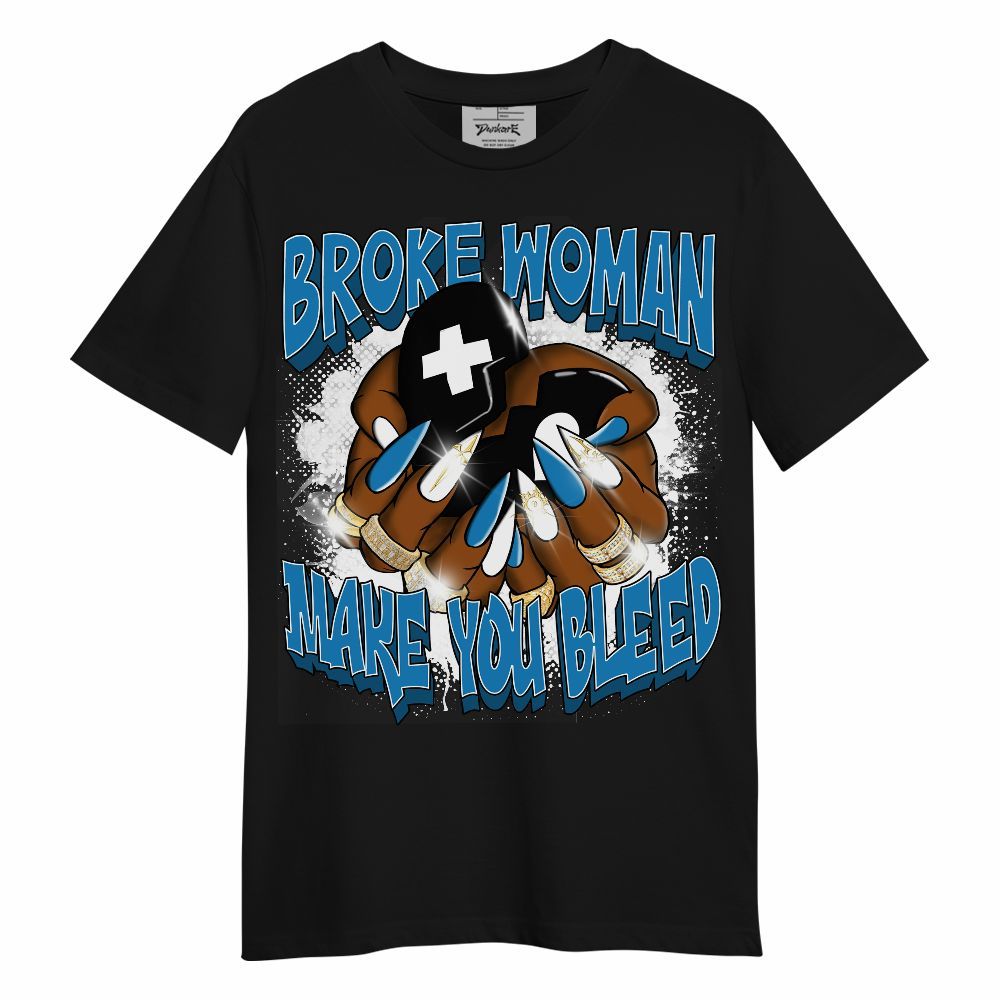 Shirt To Match Retro University Blue 9s - Broke Woman Heart Retro Unisex Shirt