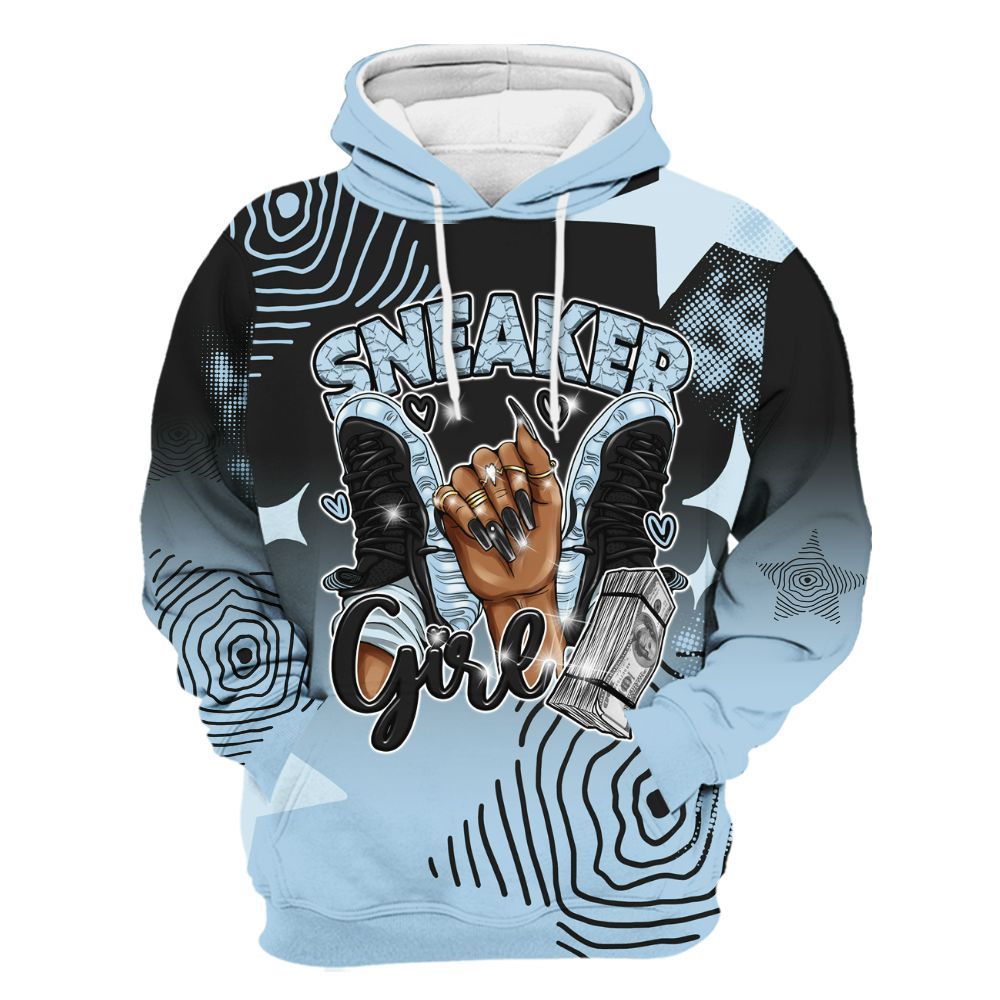 Hoodie To Match Foamposite One Psychic Blue - Sneakerz Girlz Unique Starz All Over Print