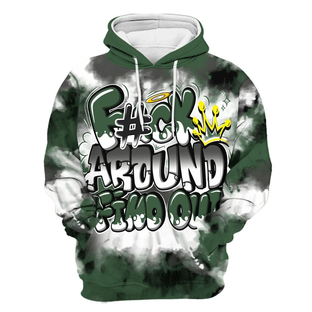 Hoodie To Match Dunk Low Skateboards Black - Tie Dye FK Around Find Out All Over Print