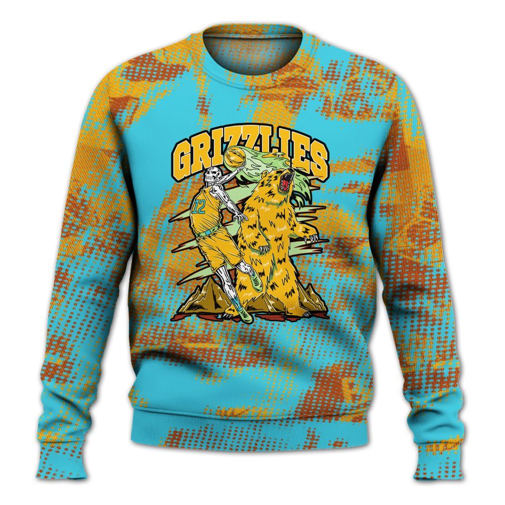 Sweatshirt To Match SB Dunk Di'Orr Greenwood - Grizzly Bear Skeleton Brown Sugar All Over Print