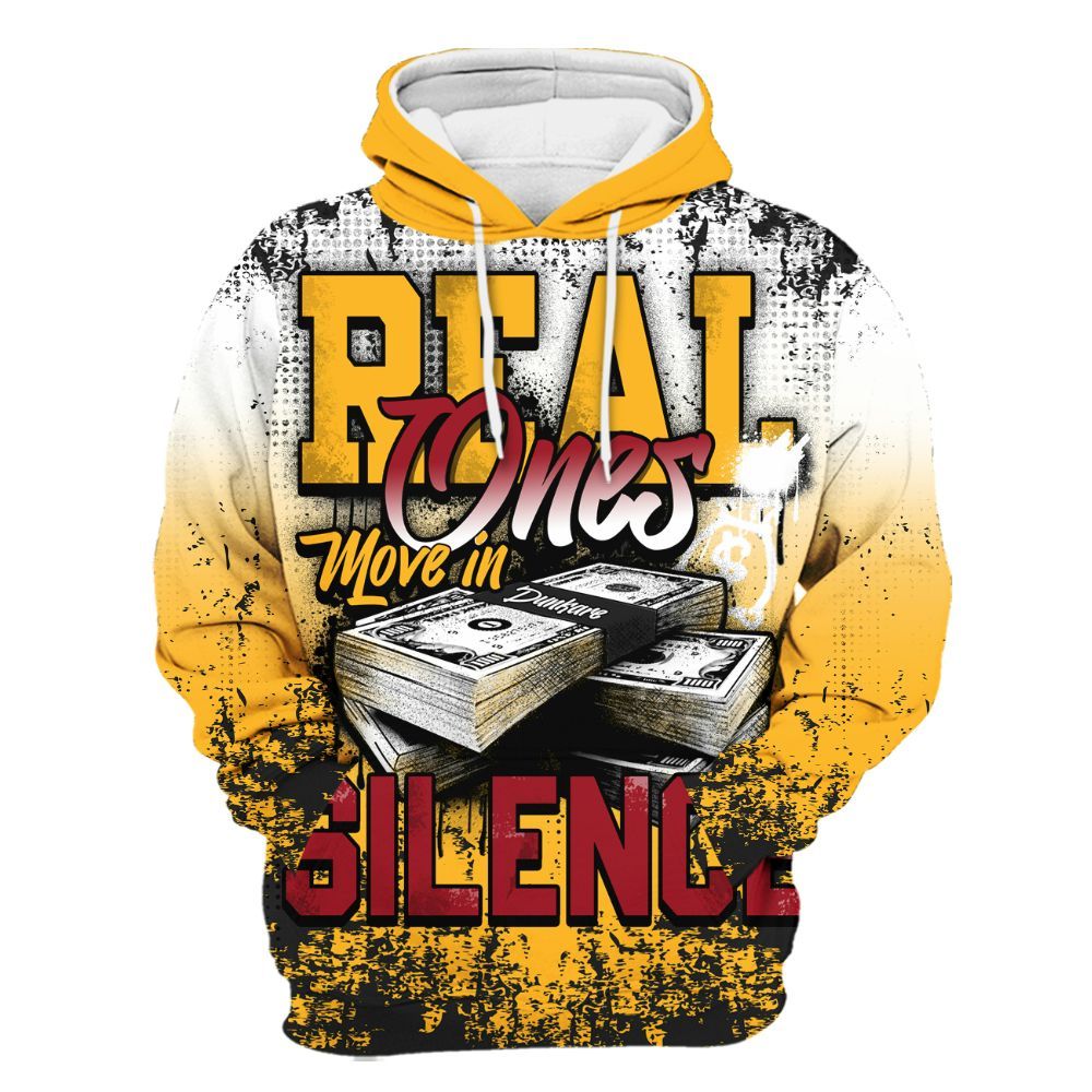 Hoodie To Match White Taxi 12s Shirt, Move In Silence Money Street Retro All Over Print