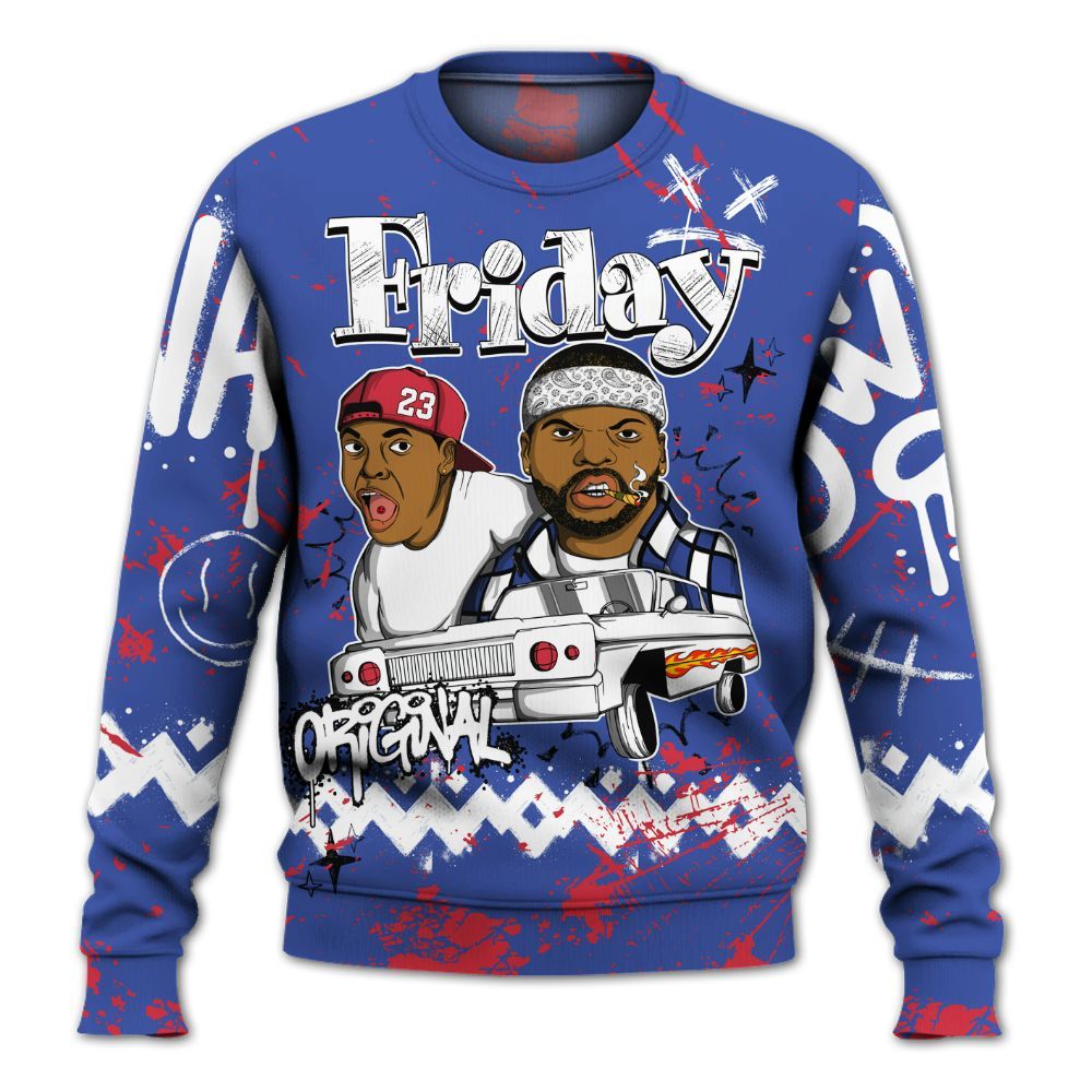 Sweatshirt To Match Air Griffey Max USA Red White Blue 1s - Friday Sneaker Crayon All Over Print