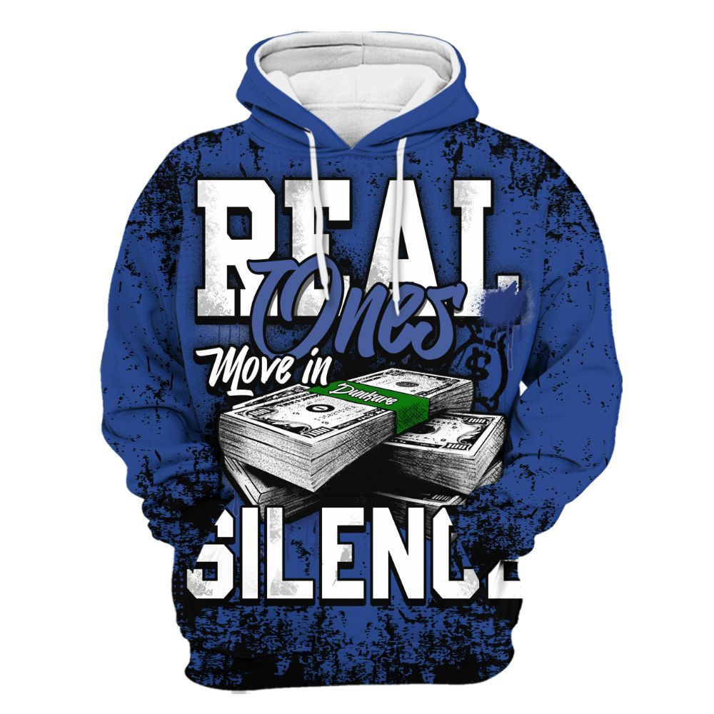 Hoodie To Match Retro Hyper Royal 13s - Move In Silence Money Street Retro All Over Print