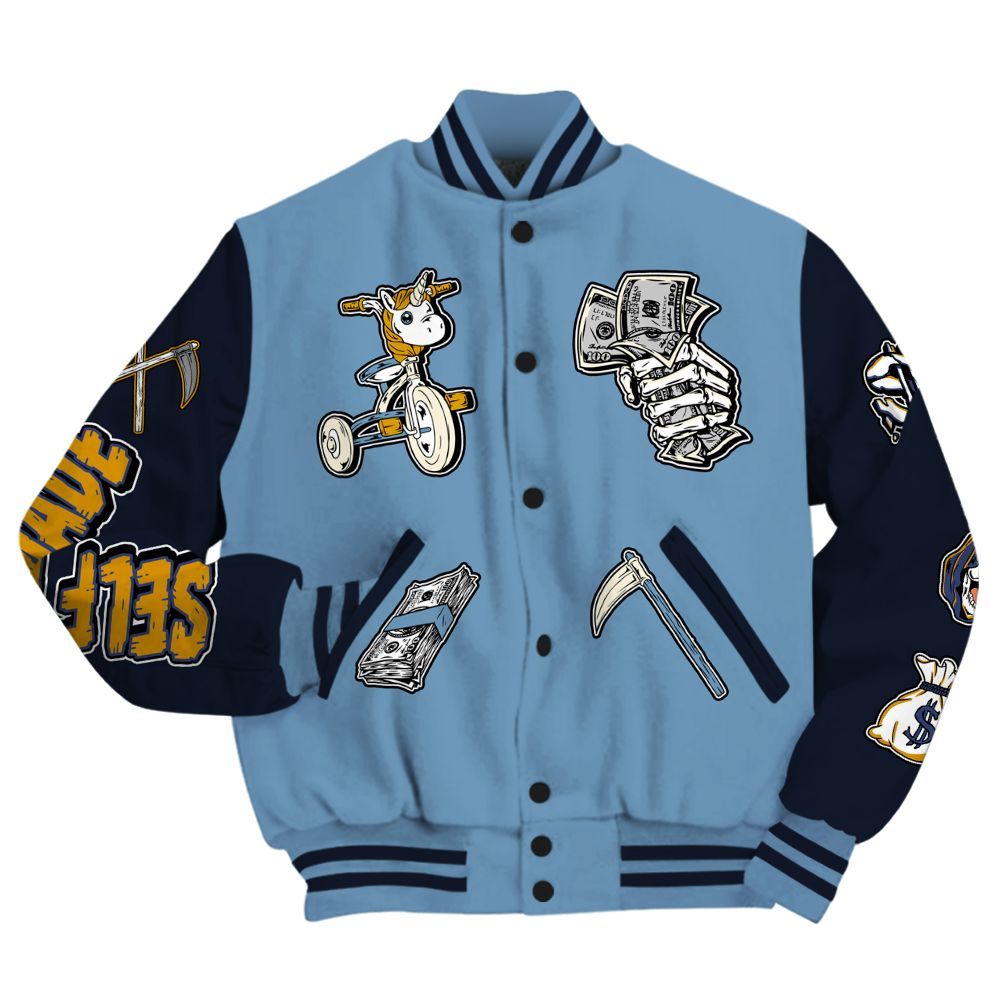 Varsity Jacket To Match High OG First In Flight 1s - Self Make Skeleton All Over Print