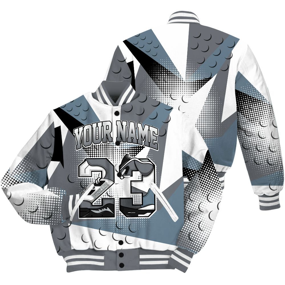 Varsity Jacket To Match Air Max DN Silver Bullet Shirt, Poly Custom Name Number 23 5s All Over Print