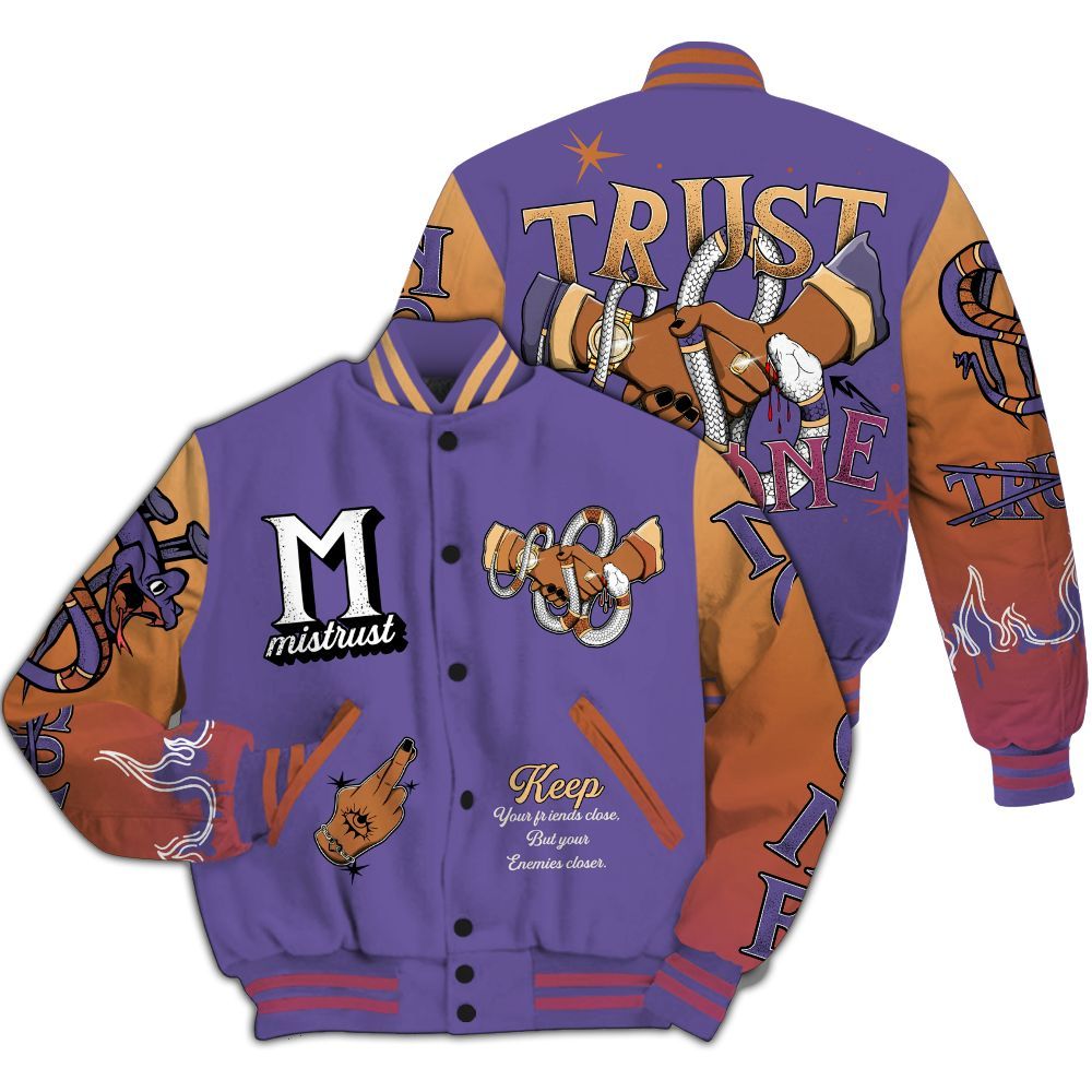 Varsity Jacket To Match Book Sunset 1s - Trust No One Snake-Bite Street Style All Over Print