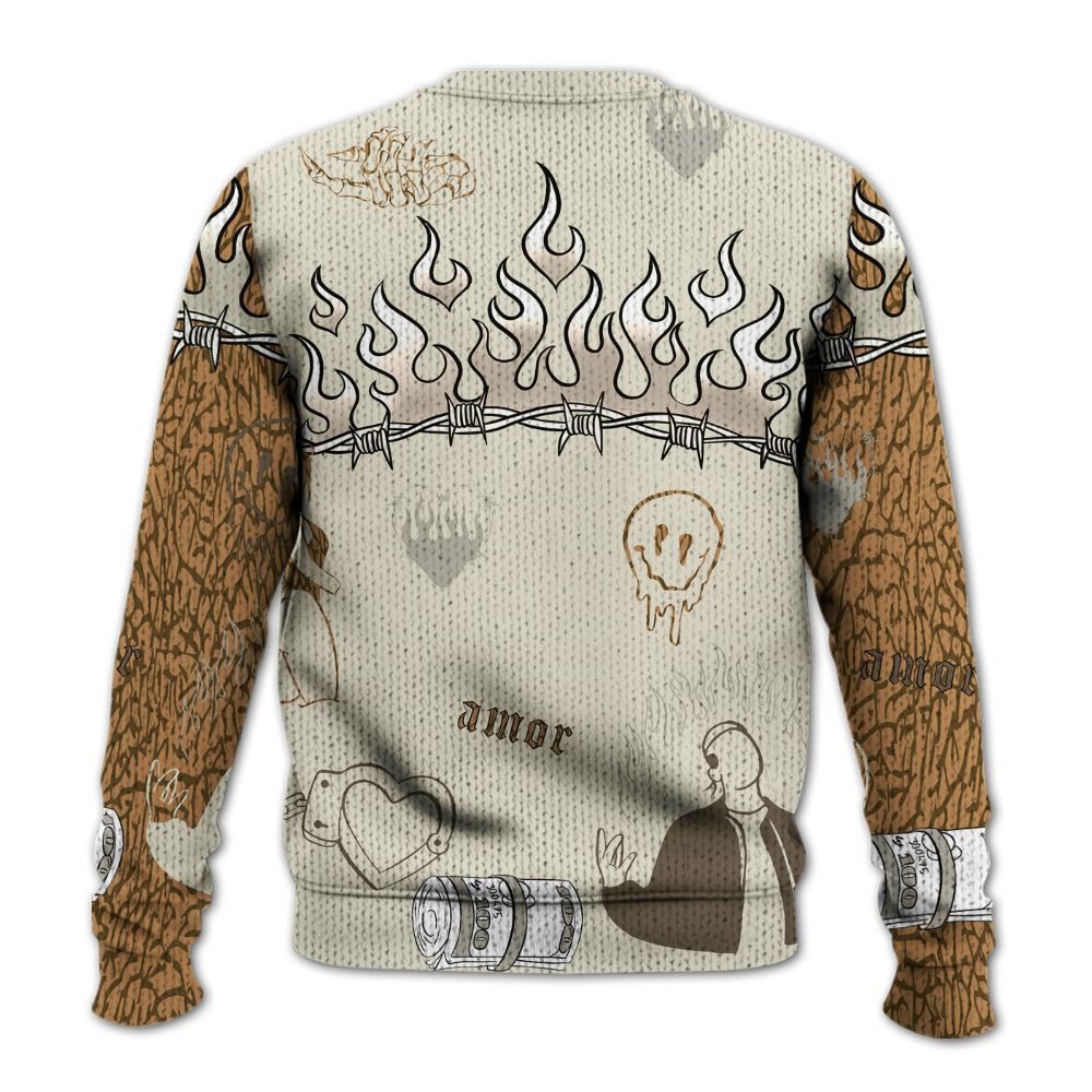 Knitted Sweater To Match Orewood Brown 3s - Snake Trust No One