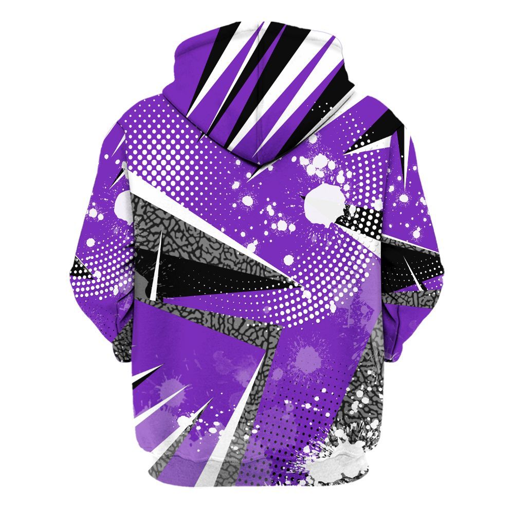 Hoodie To Match Retro Dark Iris 3s - Poly Trust No One Dripping All Over Print