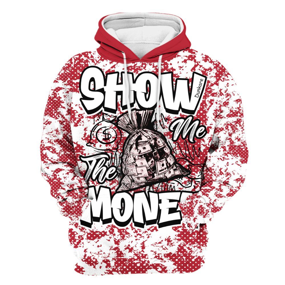 Hoodie To Match Red Flint 13s - Show Me The Money Retro All Over Print