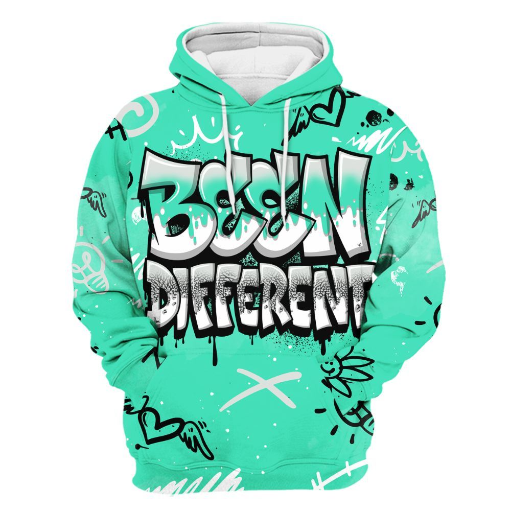 Hoodie To Match Black Green Glow 3s - Drip Been Di2ferent All Over Print