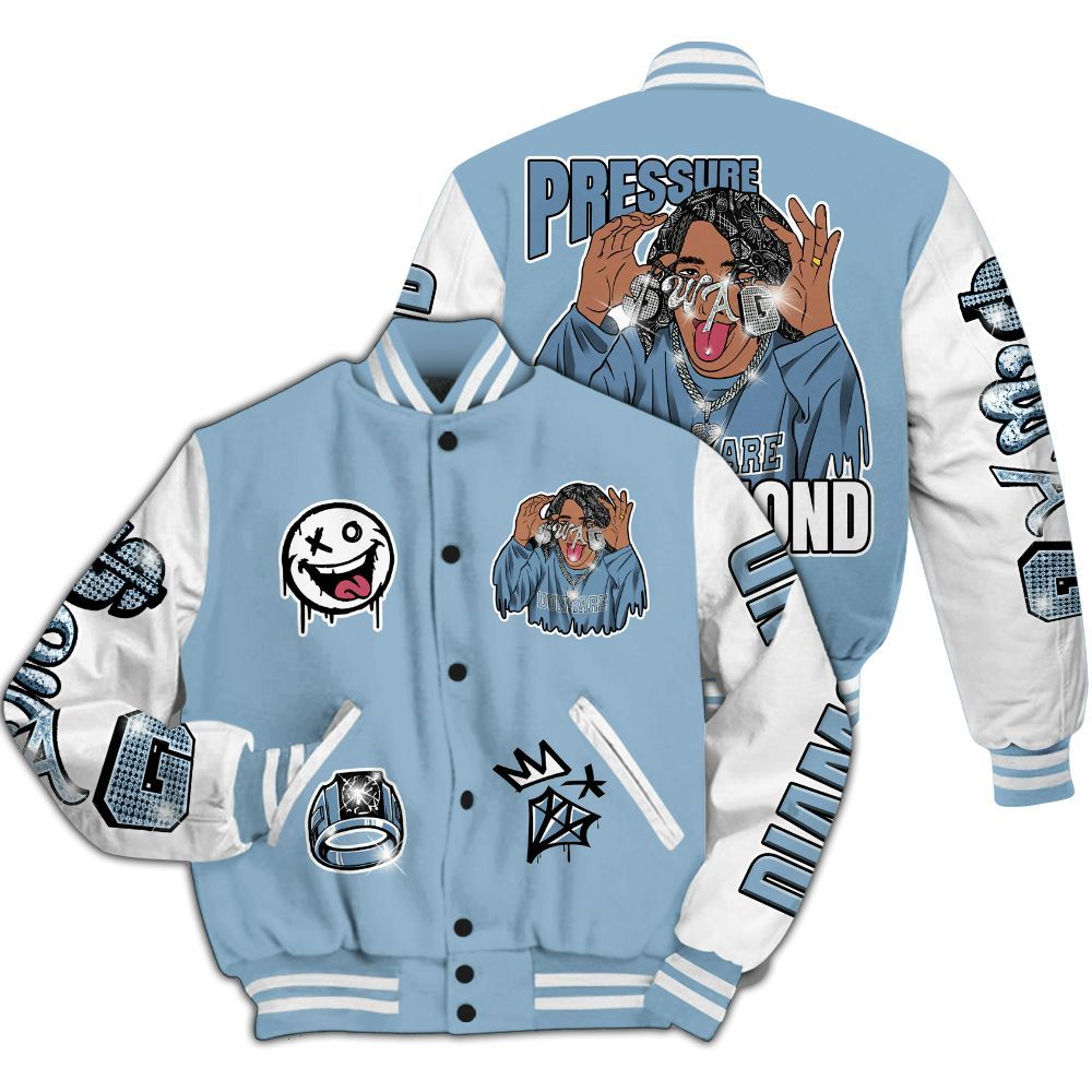Varsity Jacket To Match High University Blue 1s - Pressures Makes Varsity Jacket To Match All Over Print