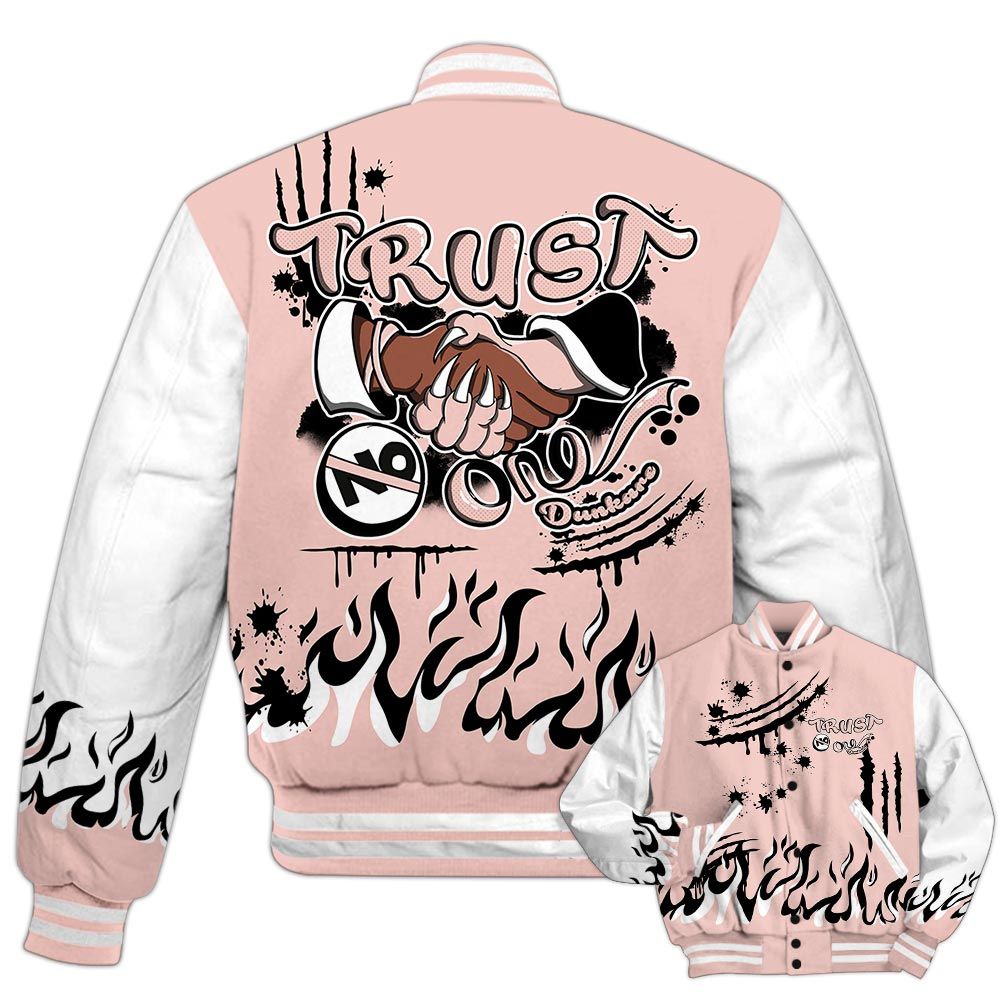 Varsity Jacket To Match Low Legend Pink 11s - Graphic Trust No One Varsity Jacket Outfit
