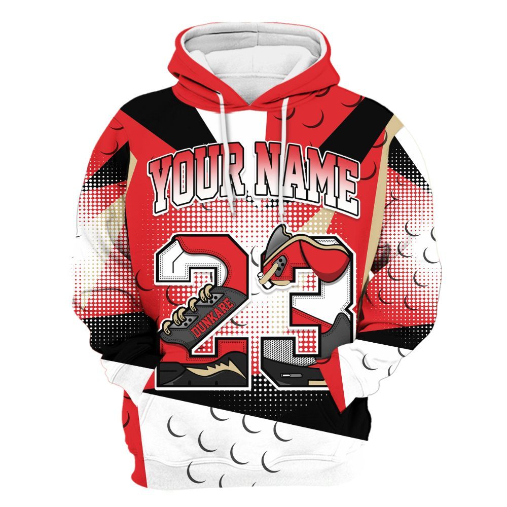 Hoodie To Match Prime 93 Fire Red - Poly Custom Name Number 23 5s All Over Print