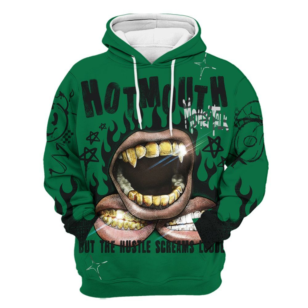 Hoodie To Match Pine Green 3s - Mouth Burning Street Style All Over Print