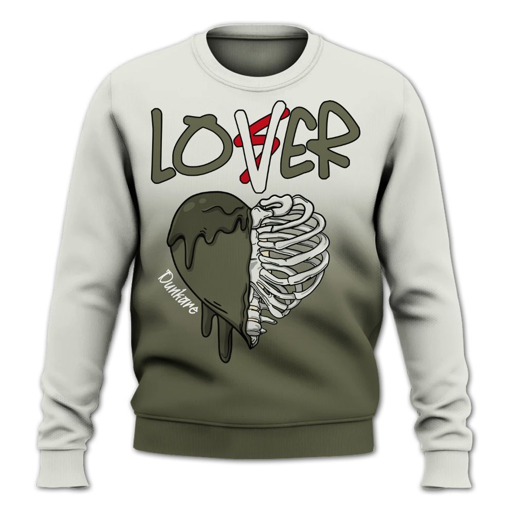 Sweatshirt To Match Low OG Medium Olive 1s - Loser Lover Dripping All Over Print