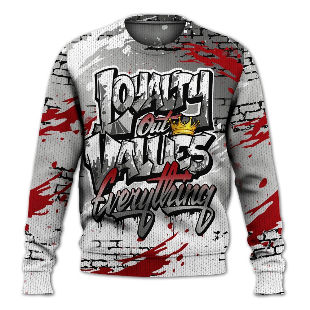 Knitted Sweater To Match Metallic Silver 14s - Values Of Loyalty Drip