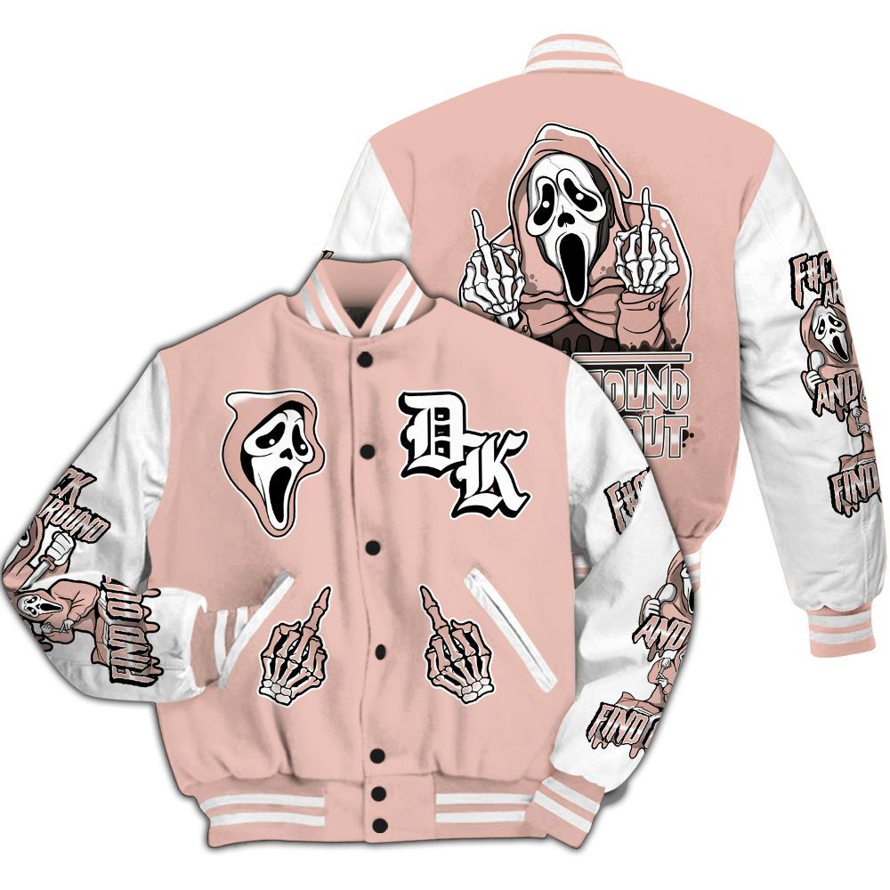 Varsity Jacket To Match Dunk Low Pink Velvet - F#CK And Find Out Graphic All Over Print
