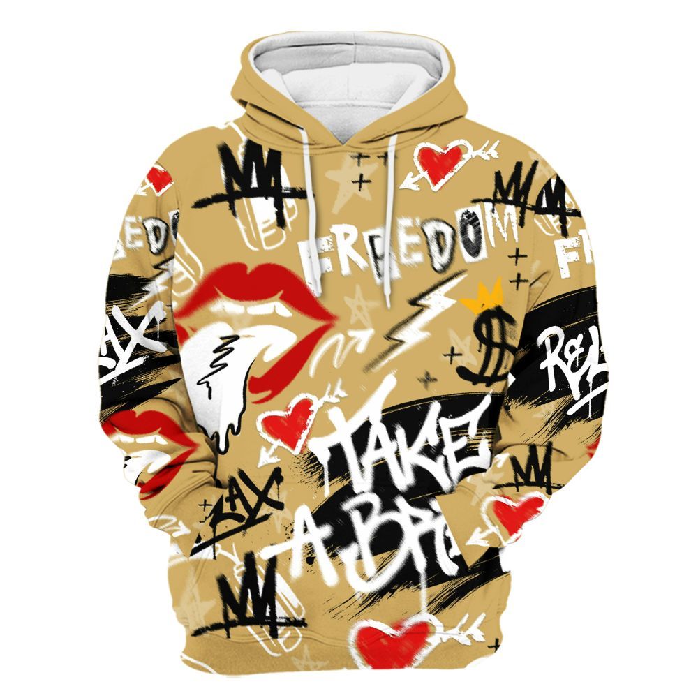 Hoodie To Match Craft Paris 6s - Take Break Freedom Graffiti Streetwear All Over Print