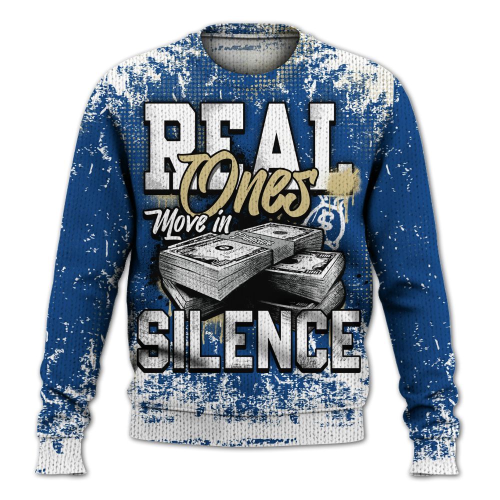 Knitted Sweater To Match Air Ship Royal Blue - Move In Silence Money Street Retro