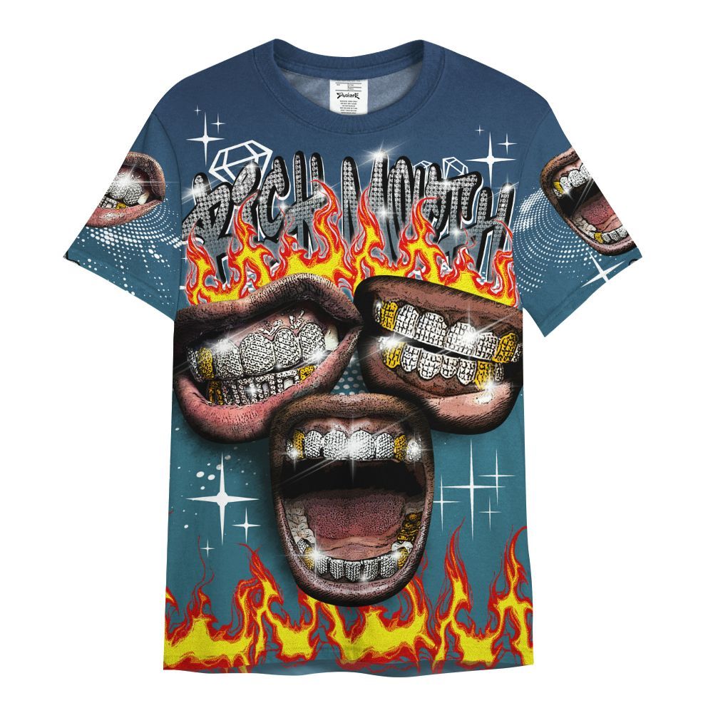 Shirt To Match Air Foamposite Kazuya Mishima - Rich Mouth Fire Rap Retro 90s All Over Print