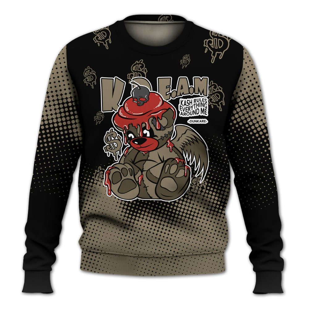 Sweatshirt To Match Olive 9s - Loot Bear Unique Drip All Over Print