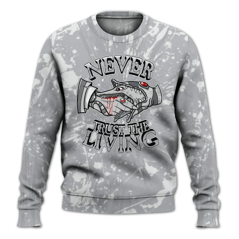 Sweatshirt To Match Low OG Wolf Grey 1s - Never Trusting Living Graphic Halloween All Over Print
