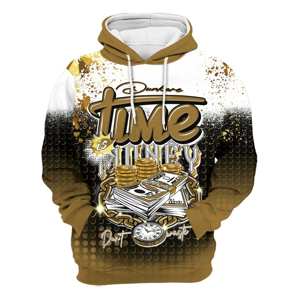 Hoodie To Match NET Gold 4s - Halftone Time Is Money All Over Print