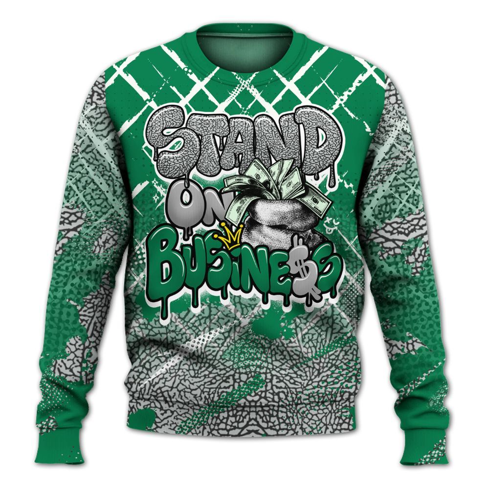 Sweatshirt To Match Pine Green 3s - Halftone Stand Business Dripping All Over Print