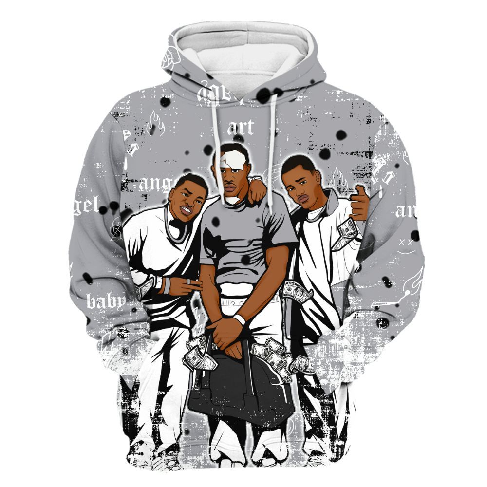Hoodie To Match White Cement 4s - Paid In Full Money All Over Print
