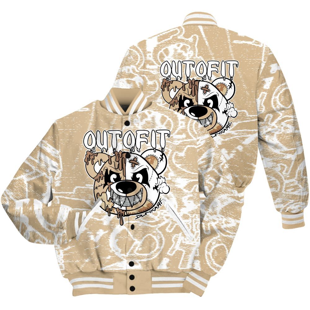 Varsity Jacket To Match Desert Camo 3s Shirt - Out Of It Bear Avant-Garde All Over Print