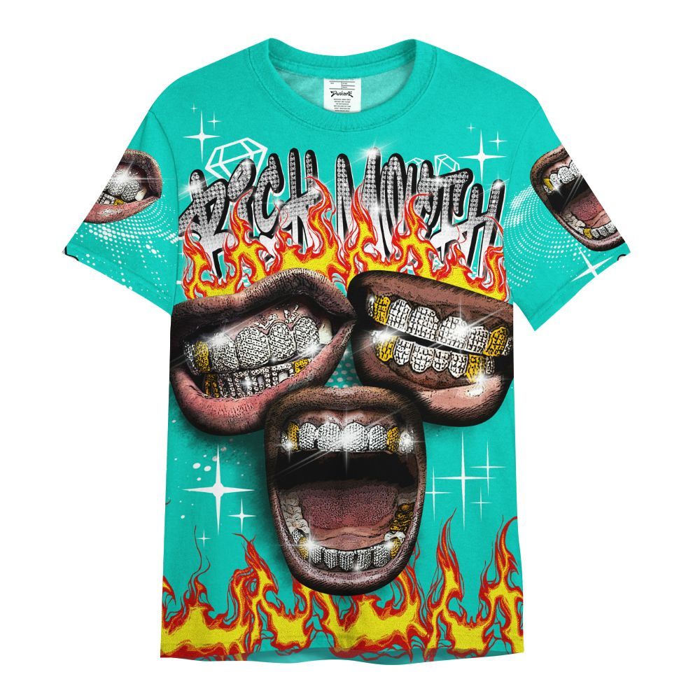 Shirt To Match Air Max 95 Dark Tiffany - Rich Mouth Fire Rap Retro 90s All Over Print