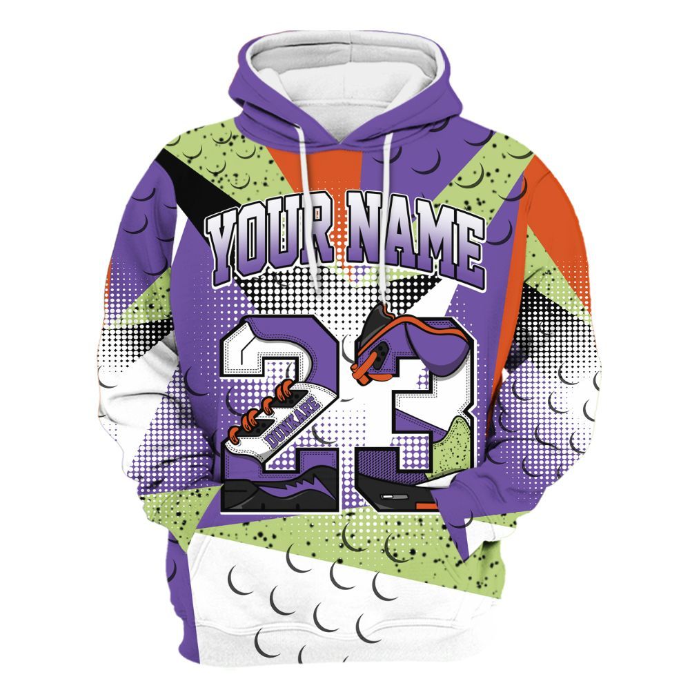 Hoodie To Match Canyon Purple 4s - Poly Custom Name Number 23 5s All Over Print