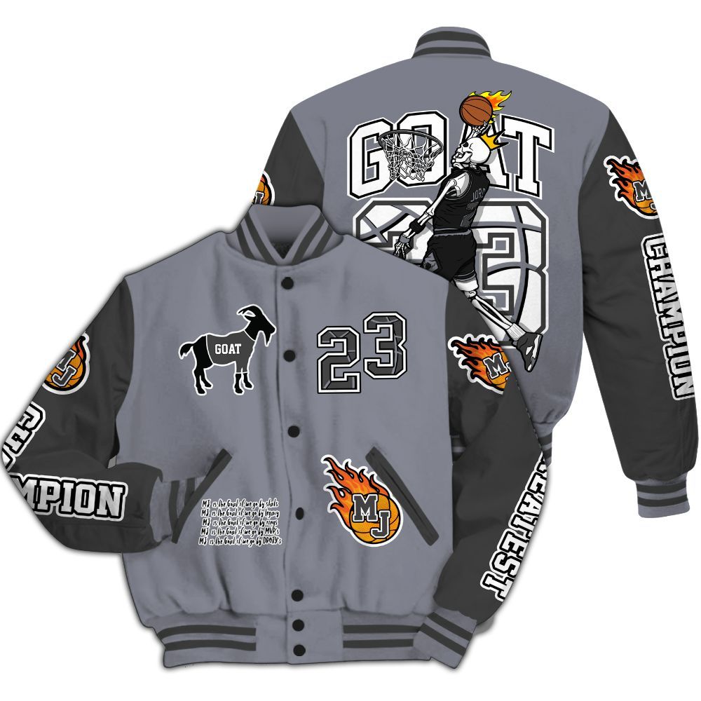 Varsity Jacket To Match Retro Black Flint 13s - 23 G.0.A.T Jump Up Basketball All Over Print