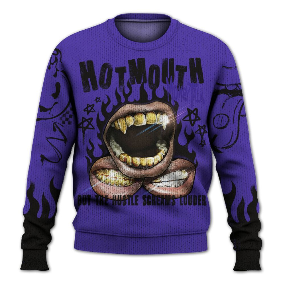 Knitted Sweater To Match Field Purple 12s - Mouth Burning Street Style