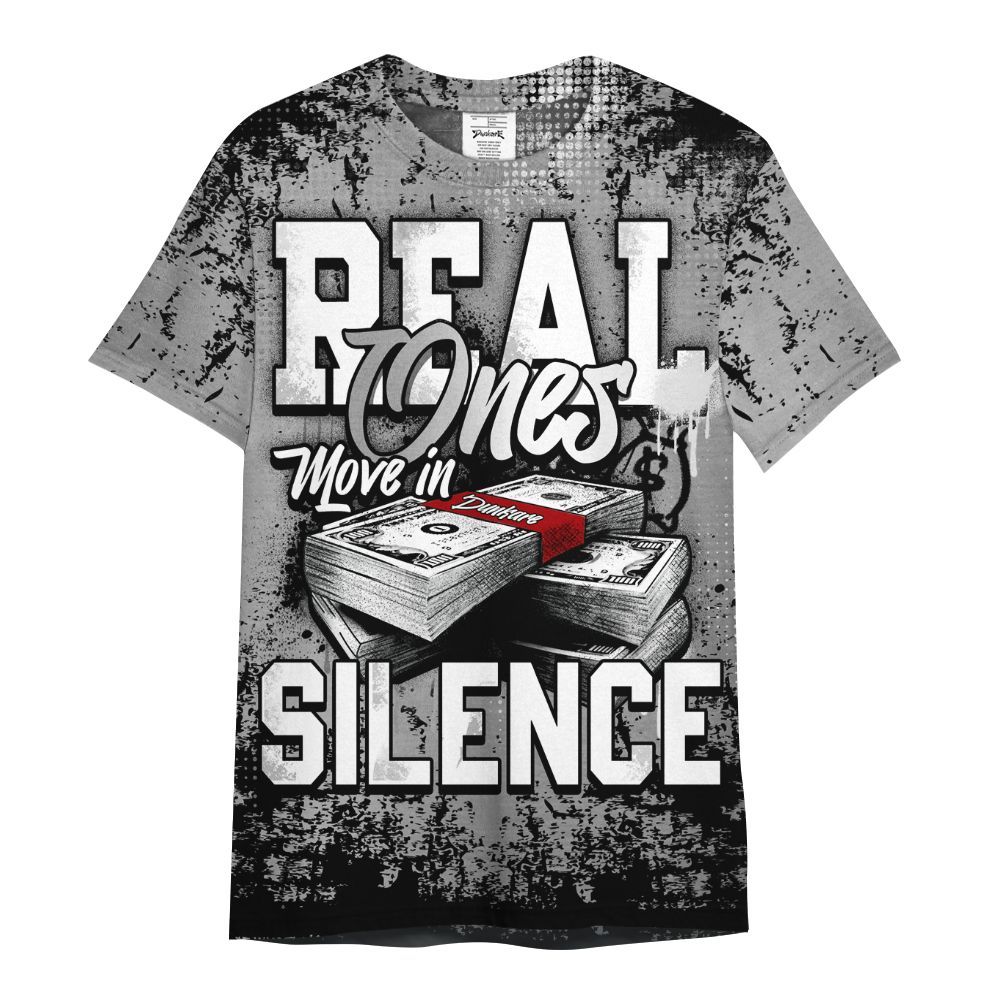 Shirt To Match Metallic Silver 14s - Move In Silence Money Street Retro All Over Print