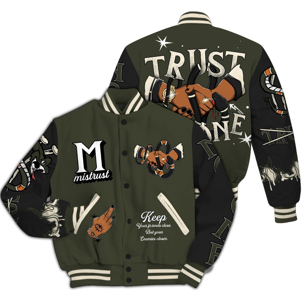 Varsity Jacket To Match Retro Undefeated 4s - Trust No One Snake-Bite Street Style All Over Print