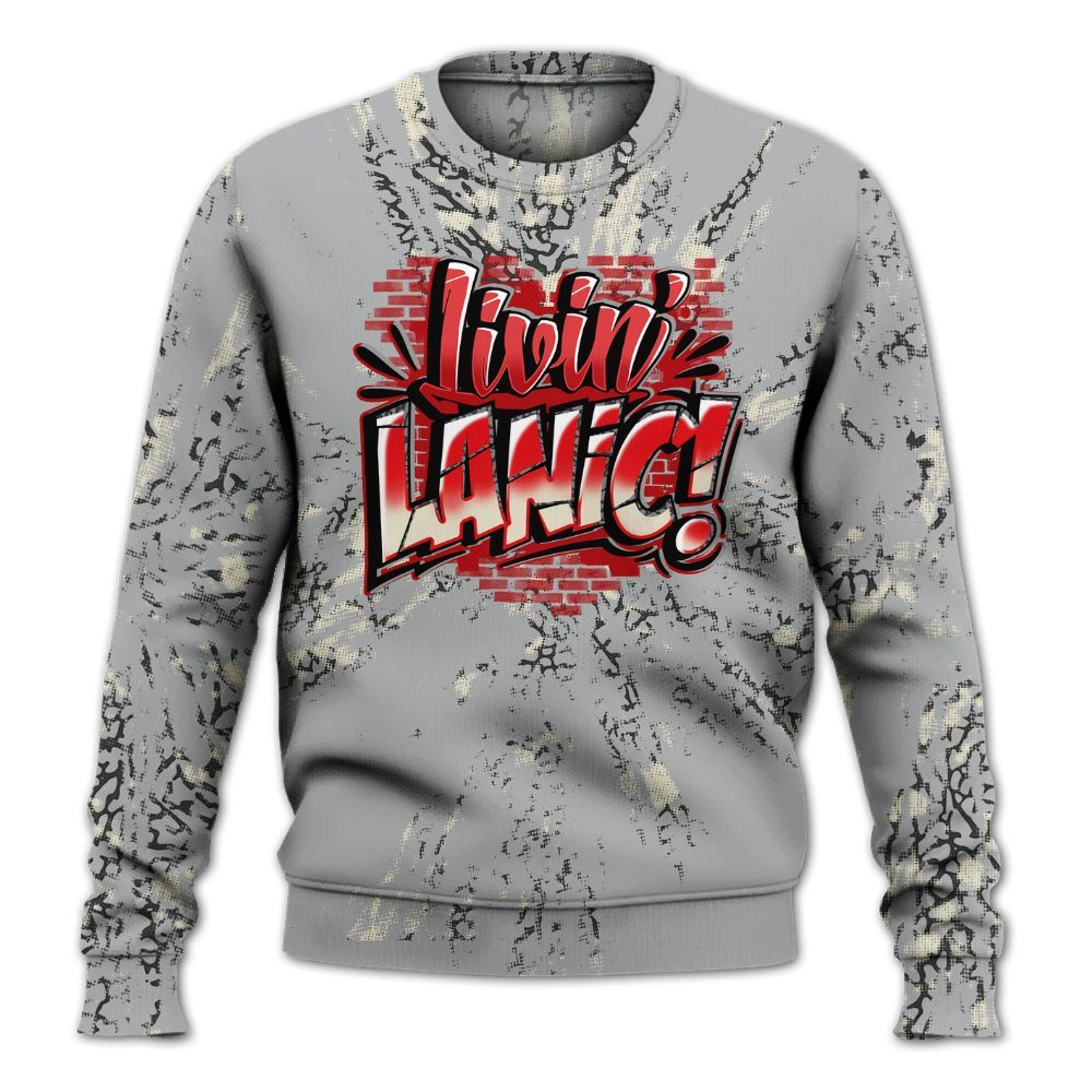 Sweatshirt To Match Cement Grey 3s - Living Large Graphic Luxury All Over Print
