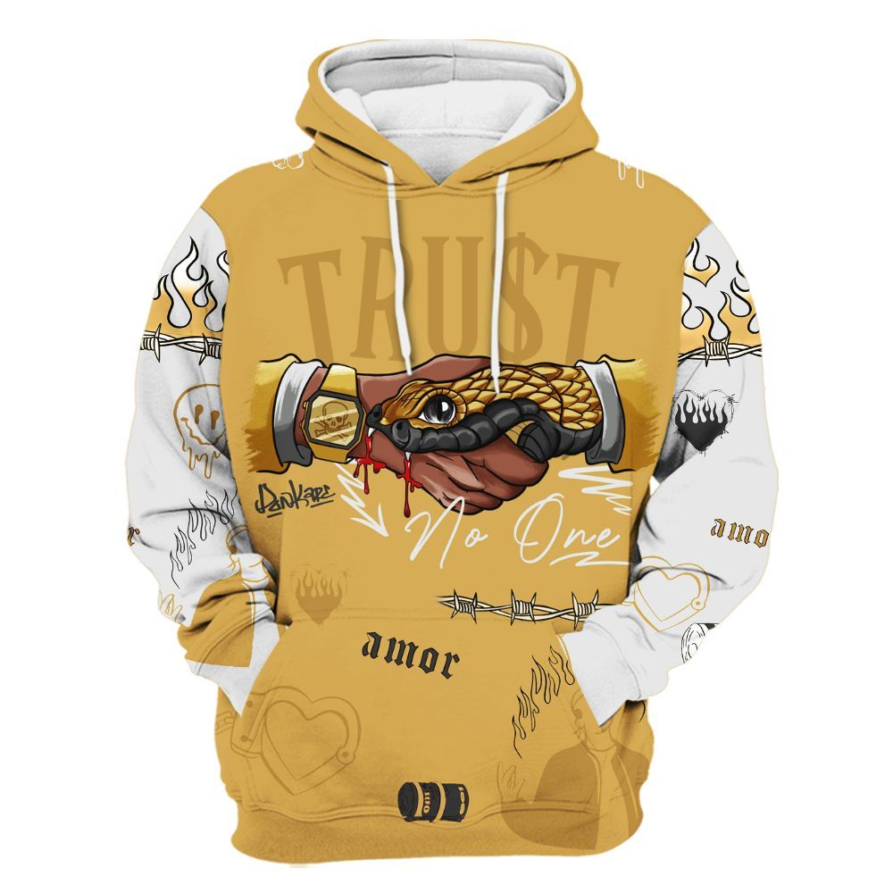 Hoodie To Match Retro Light Ginger 14s - Snake Trust No One All Over Print