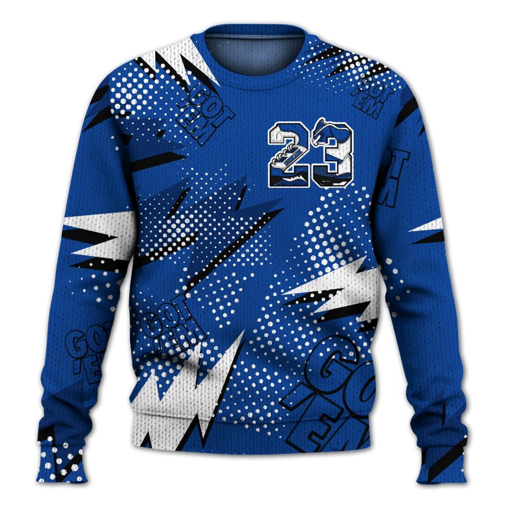 Knitted Sweater To Match Low Game Royal 1s - Custom Name Number 23 5s