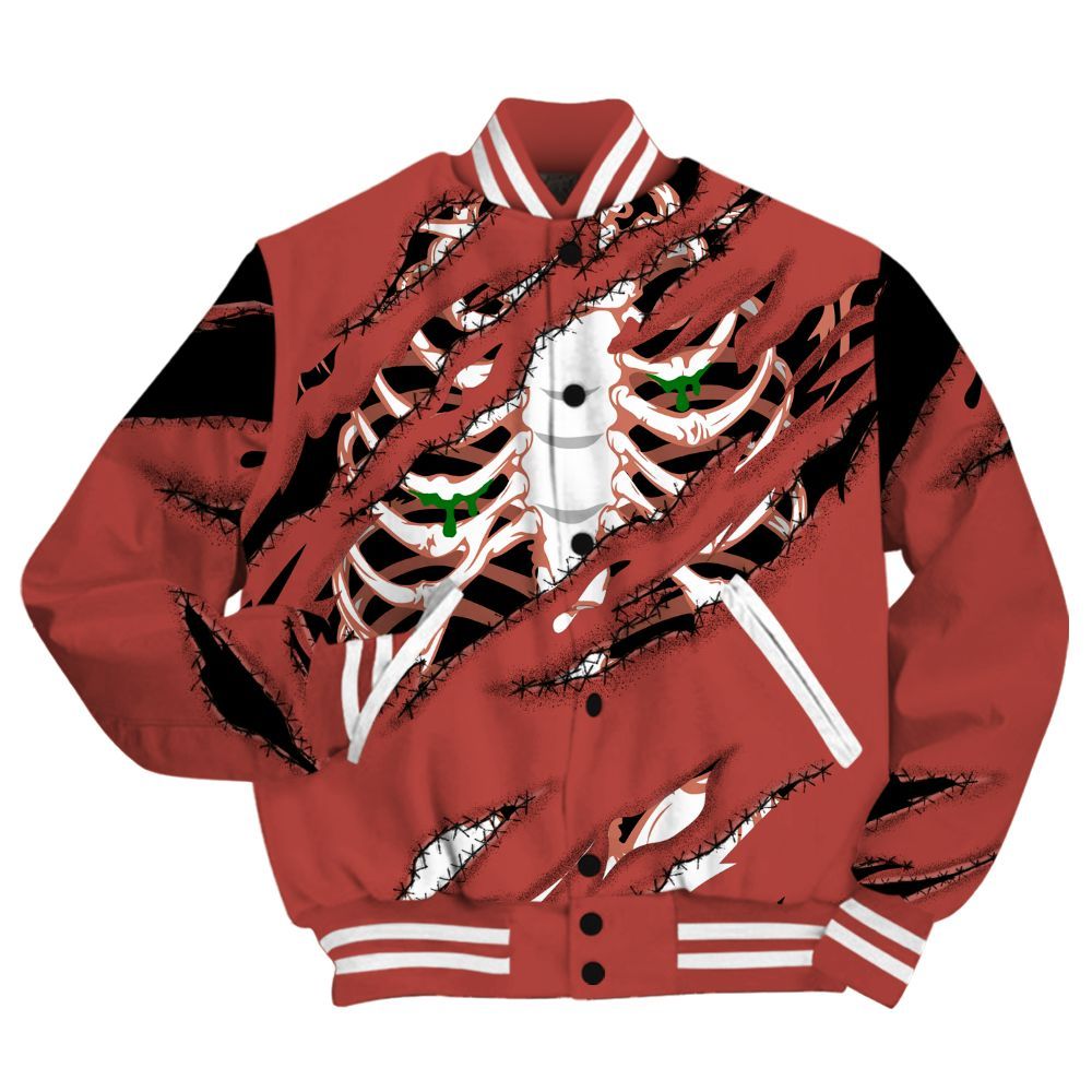 Varsity Jacket To Match Dune Red 13s Shirt, GOT 'EM Skeleton Scratch All Over Print