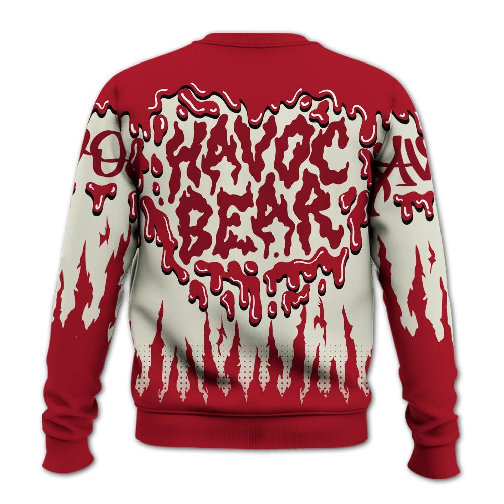 Sweatshirt To Match 2025 High OG Cinnabar 1s - Havok Bear Dripping All Over Print