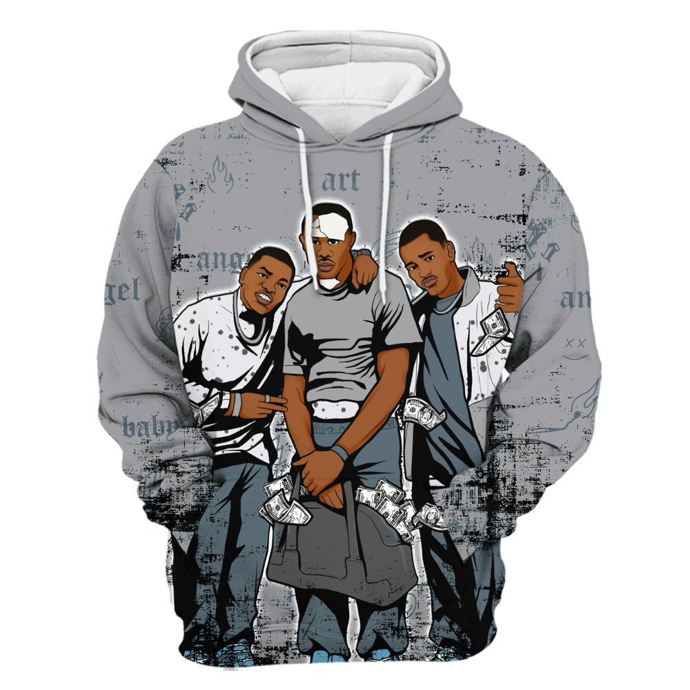 Hoodie To Match Retro Light Graphite Wolf Grey 5s - Paid In Full Money All Over Print
