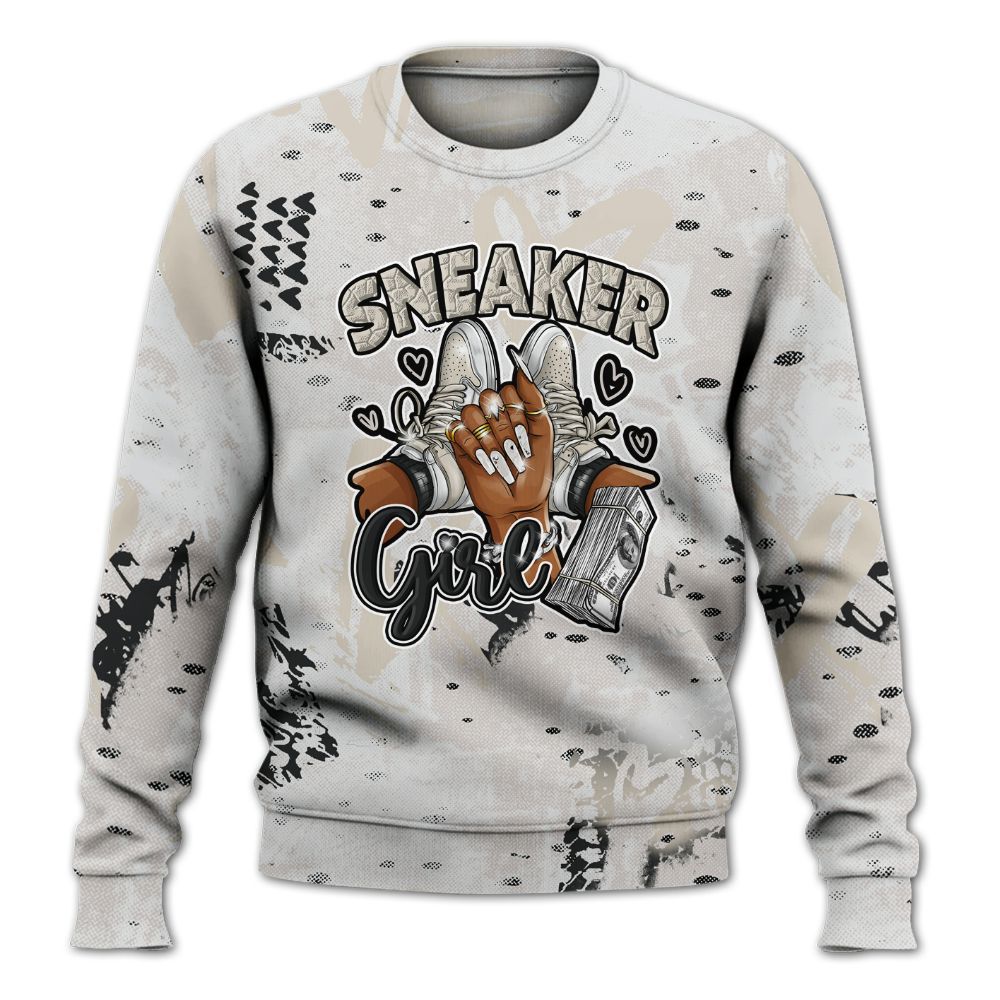 Sweatshirt To Match Retro Reverse Metallic 5s - Sneakerz Girlz Heart Grunge All Over Print