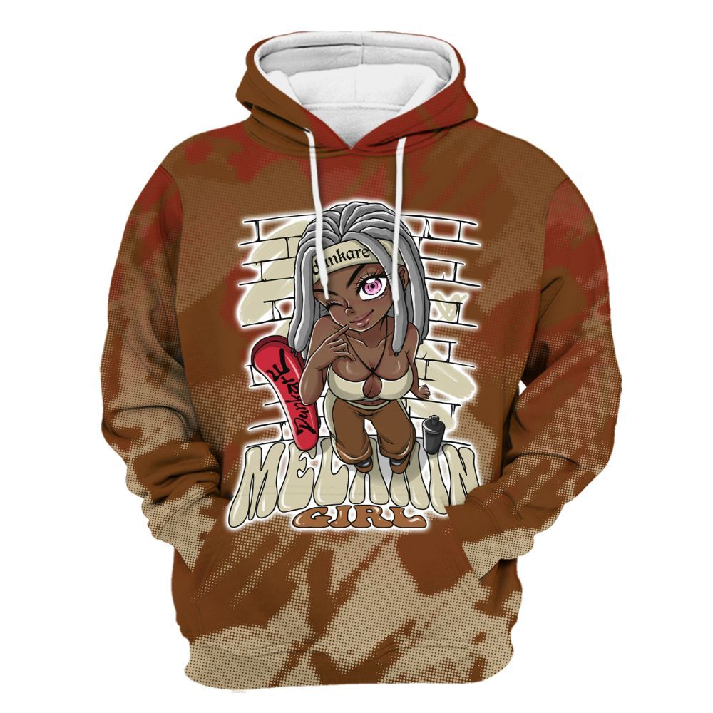 Hoodie To Match Archaeo Brown 5s - MelaninGirl Abstract Halftone All Over Print