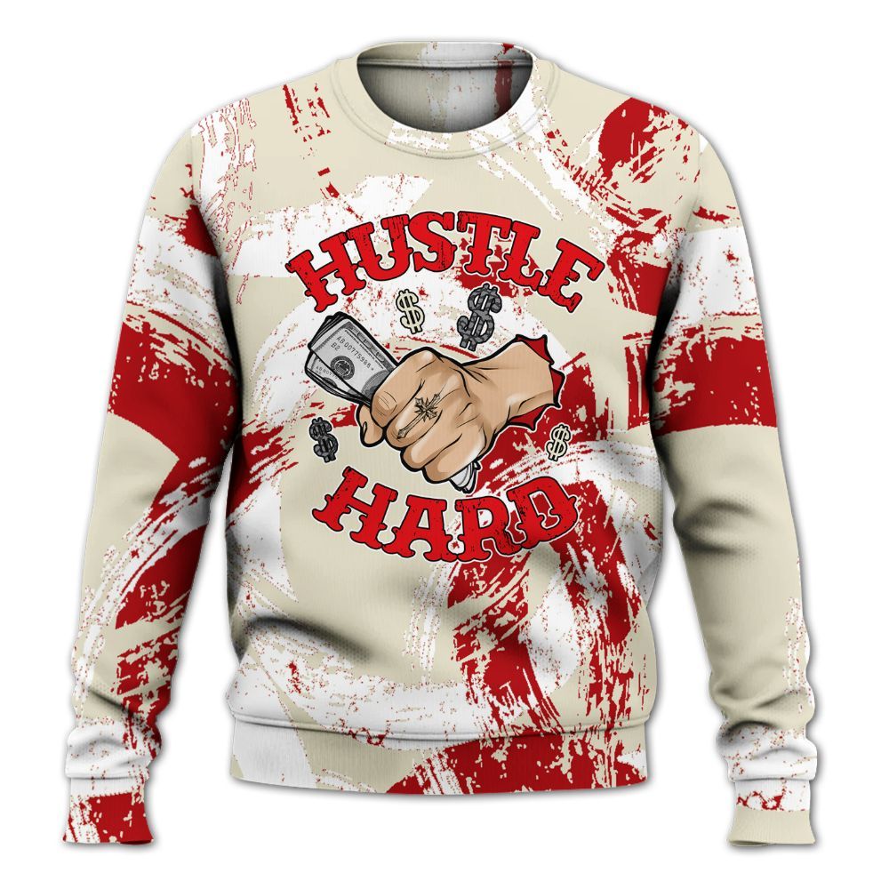 Sweatshirt To Match Cement Grey 3s - Hustles Hard! Splash All Over Print