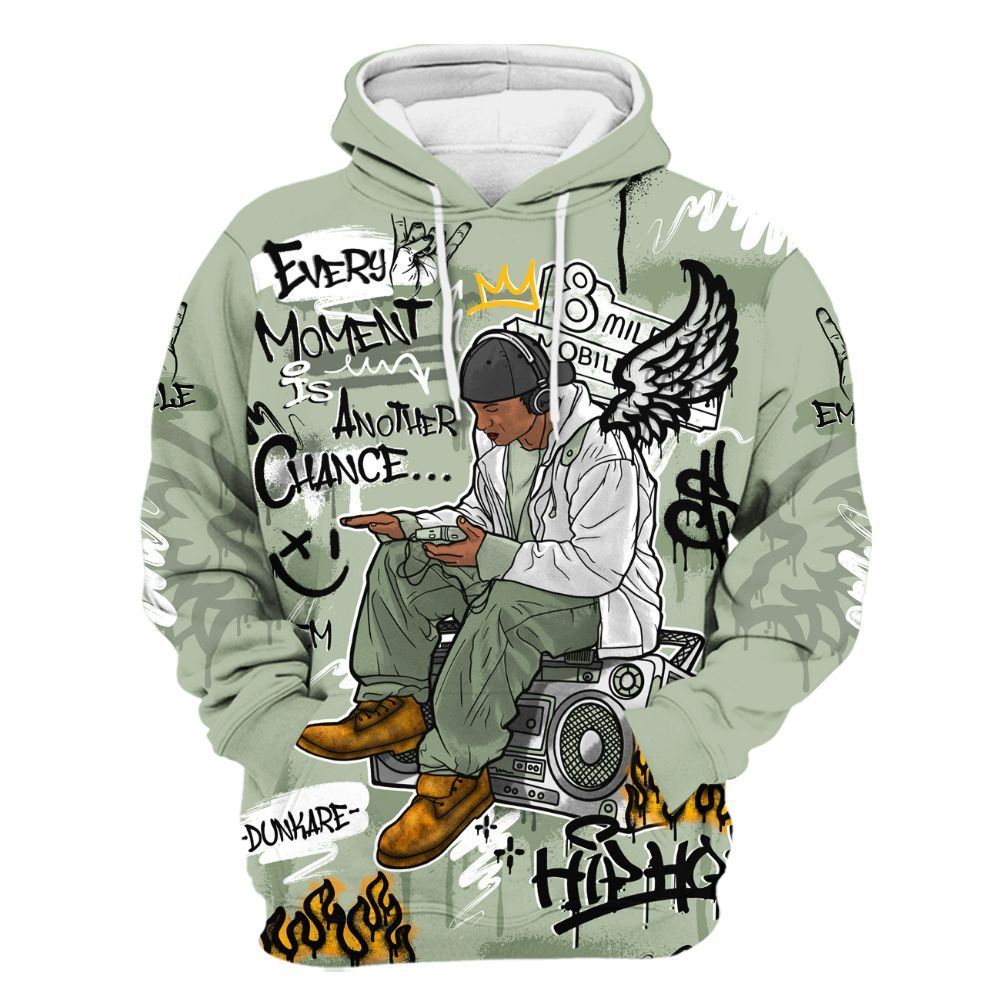 Hoodie To Match Seafoam Sail 4s - 8Mile Movie Graffiti All Over Print
